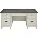 Hartford Antique White And Gray Double Pedestal Home Office Set
