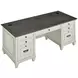 Hartford Antique White And Gray Double Pedestal Desk