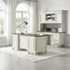 Hartford Antique White And Gray Double Pedestal Home Office Set