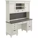 Hartford Antique White And Gray Double Pedestal Home Office Set