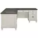 Hartford Antique White And Gray Pedestal L-Shaped Desk