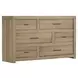 Modern Loft Khaki 6 Drawer Dresser