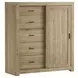 Modern Loft Khaki 6 Drawer Chest with 1 Sliding Door