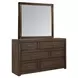 Modern Loft Brownstone Rectangular Dresser Mirror