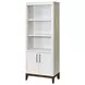 Pomona Soft White Open Bookcase with 2 Doors