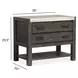 Plum Creek Ravenwood Black and White 2 Drawer Open Marble Top Nightstand with USB Charging