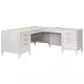Towne White Double Pedestal L Shape Home Office Set