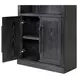 Willow Lane Ebony Black Open Bookcase with 2 Doors