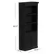 Willow Lane Ebony Black Open Bookcase with 2 Doors