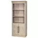 Willow Lane Natural Oak Open Bookcase with 2 Doors