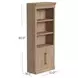Willow Lane Natural Oak Open Bookcase with 2 Doors