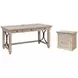 Willow Lane Natural Oak Home Office Set with USB Charging