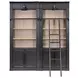 Willow Lane Black 2 Piece Tall Bookcase with Ladder