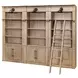 Willow Lane Brown 3 Piece Tall Bookcase with Ladder