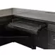 Willow Lane Ebony Black 118" Executive L Desk with USB Charging