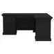 Willow Lane Ebony Black 118" Executive L Desk with USB Charging