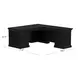 Willow Lane Ebony Black 118" Executive L Desk with USB Charging