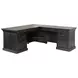 Willow Lane Ebony Black 118" Executive L Desk with USB Charging