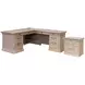 Willow Lane Natural Oak Executive Home Office Set with USB Charging