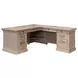 Willow Lane Natural Oak Executive Home Office Set with USB Charging