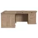 Willow Lane Natural Oak Executive Home Office Set with USB Charging