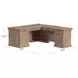 Willow Lane Natural Oak 118" Executive L Desk with USB Charging
