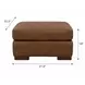 Irondale Vintage Brown Derby Leather Upholstered Rectangular Ottoman