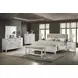 Andover White and Brown King Upholstered Panel Bed