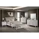 Andover White and Brown Queen Upholstered Panel Bed