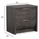 Kinsley Black Heron 2 Drawer Nightstand with USB Charging