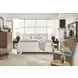 Lindon Belgian Wheat and White California King Upholstered Panel Bed