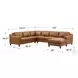 Isla Cognac Top Grain Leather RAF Chaise Sectional