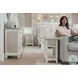 Island Haven Dapple Grey and Blanc Rectangular Chairside Table