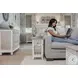 Island Haven Dapple Grey and Blanc Rectangular Chairside Table