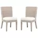Woven Peyton Pearl Performance Fabric Upholstered Isle Dining Chair Set of 2