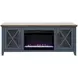 Ithaca Blue and Bourbon 66" TV Stand with Fireplace