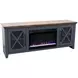 Ithaca Blue and Bourbon 66" TV Stand with Fireplace