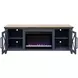 Ithaca Blue and Bourbon 66" TV Stand with Fireplace