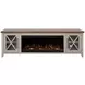 Ithaca Sandstone and Bourbon 83" TV Stand with Fireplace