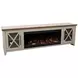 Ithaca Sandstone and Bourbon 83" TV Stand with Fireplace