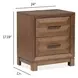 Callisto Bourbon Brown 2 Drawer Nightstand with USB Charging