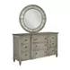 Savona Versaille Painted 9 Drawer Stockholm Dresser with Oval Rococo Mirror