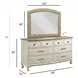 Litchfield Sunwashed and Brown 8 Drawer Weymouth Dresser with Arched Mirror