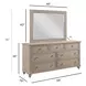 Cambric Breve 7 Drawer Miriam Dresser with Rectangular Landscape Mirror