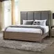 Harrisburg Gray and Brown King Upholstered Panel Bed