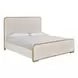 Voyage Ivory and White Oak Queen Upholstered Panel Bed