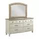 Litchfield Sunwashed and Brown 8 Drawer Weymouth Dresser with Arched Mirror