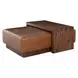 Cedarro Avelino Saddle Leather Upholstered Rectangular Cocktail Ottoman