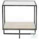 Harlow White Travertine And Bronze Square Occassional Table Set