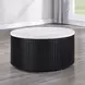 Colvin Black and White Round Marble Top Coffee Table with Casters